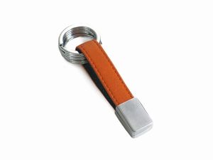 LLAVERO TROIKA PIEL 3 ANILLAS NARANJA