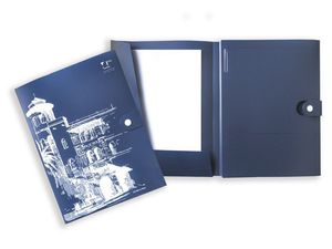 CARPETA POLIPROPILENO CIERRE BROCHE AZUL MARINO